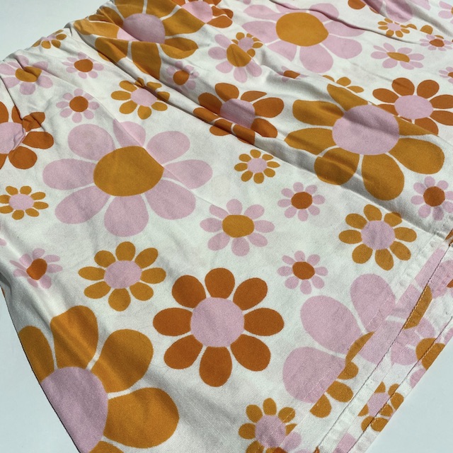 BLANKET, Bedspread - Floral Daisy Orange Pink (Single)